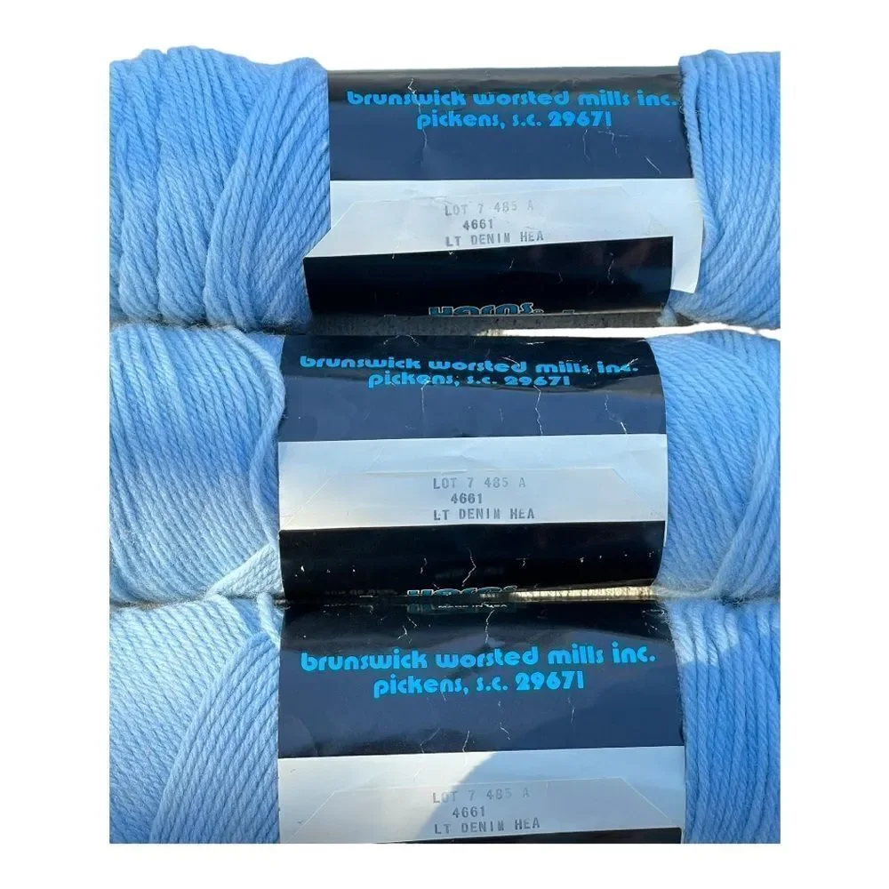 Vintage Yarns Brunswick Germantown virgin wool yarn blue NOS